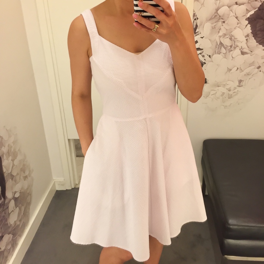 NWOT Ann Taylor Seersucker Flare dress in 8P petite